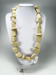 Jackie Brazil "Diamonds" Beige Matte Flintstone Bone 80cm Necklace ( N0080 )