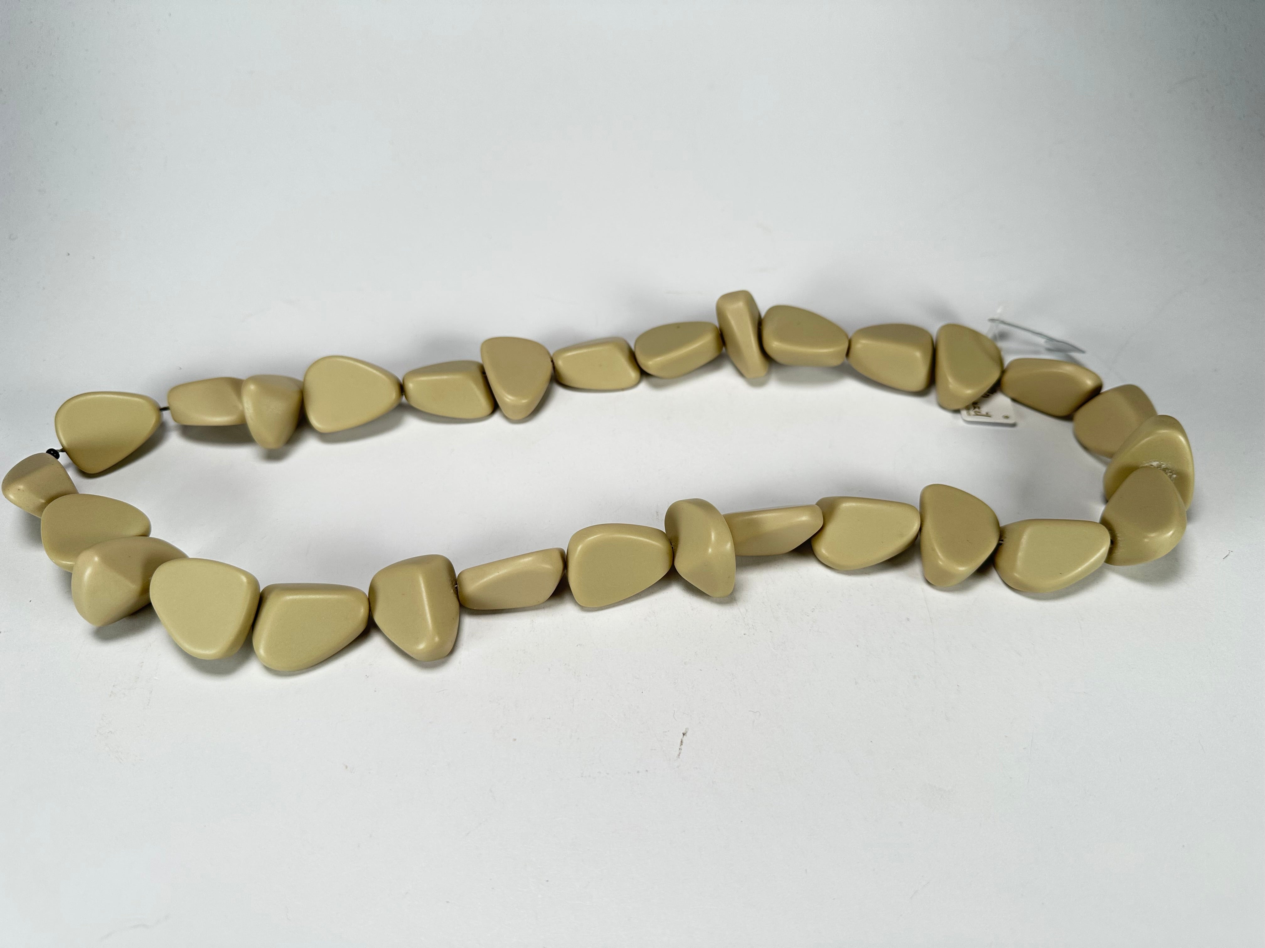 Jackie Brazil "Diamonds" Beige Matte Flintstone Bone 80cm Necklace ( N0080 )