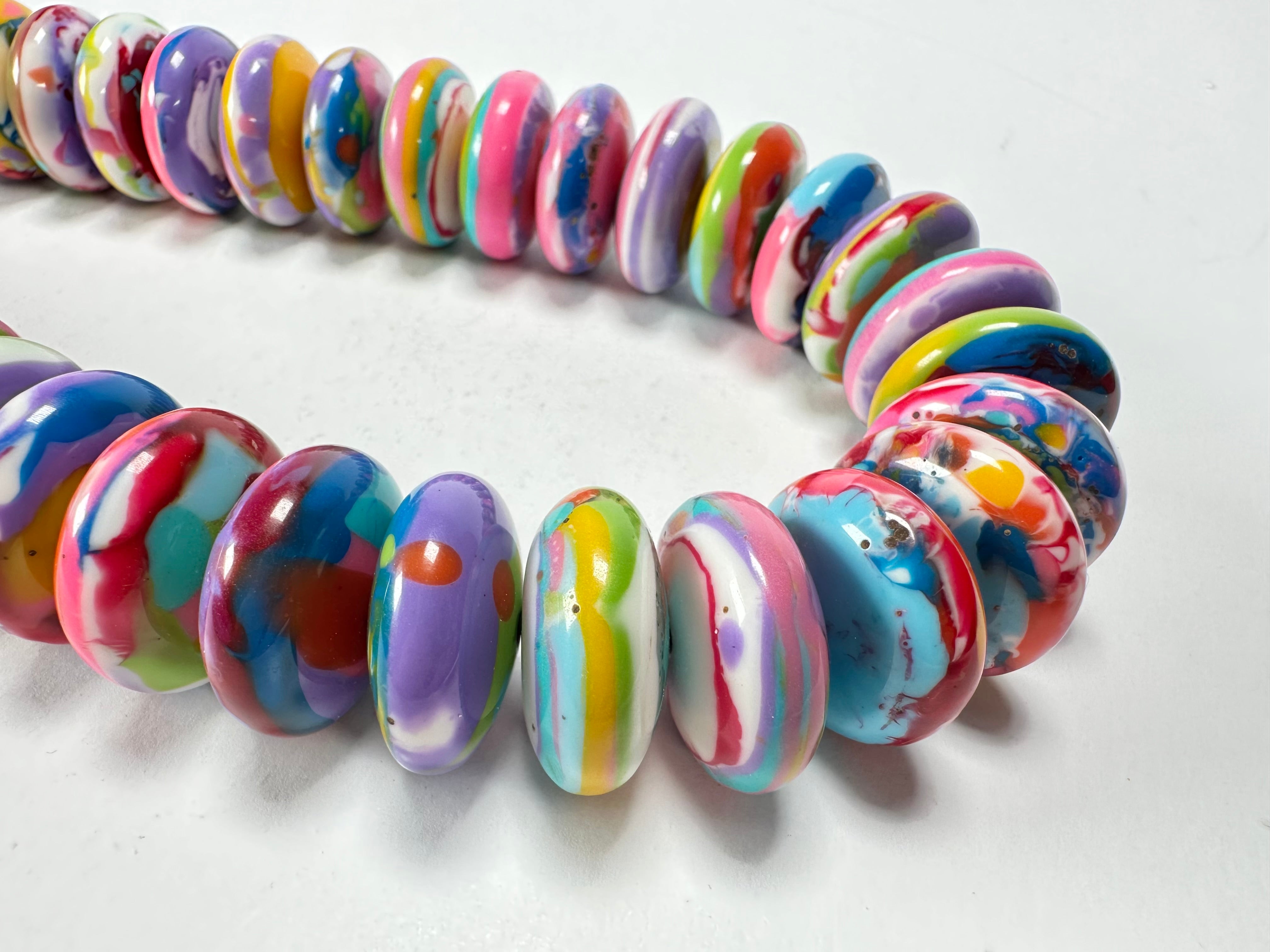 Jackie Brazil "Ana" Kandinsky Resin Wheels 50cm Necklace ( N0042 )