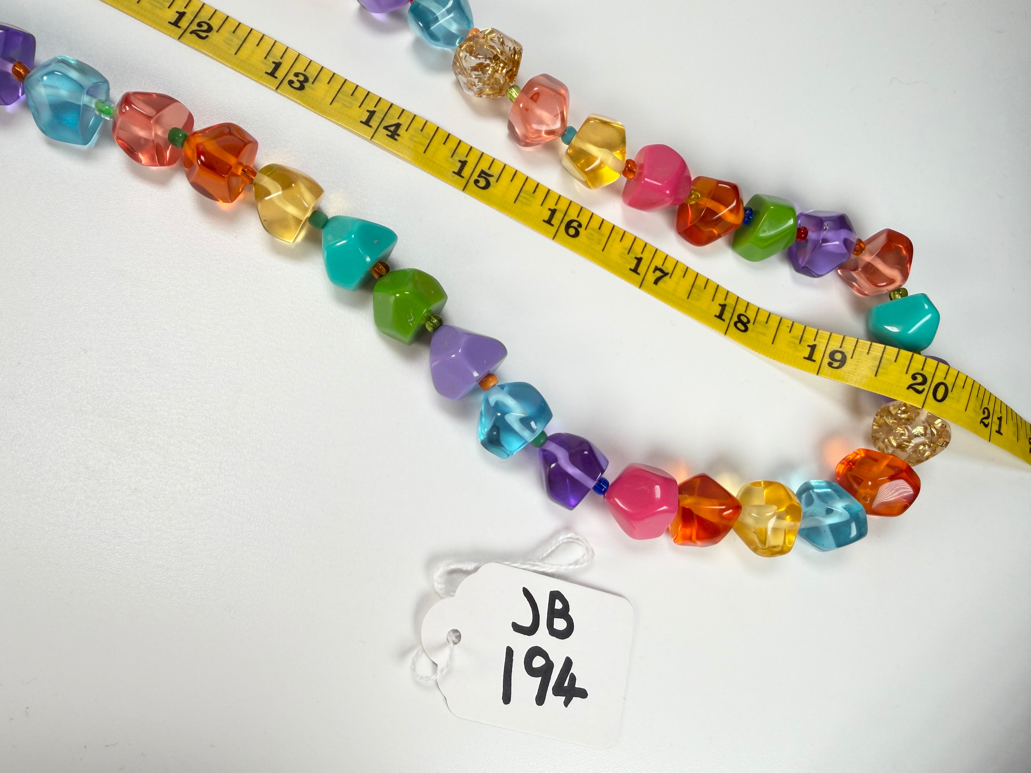 Jackie Brazil "Camille" Transparent Carnaval Mix Small Stones 110cm Necklace ( N0078 )