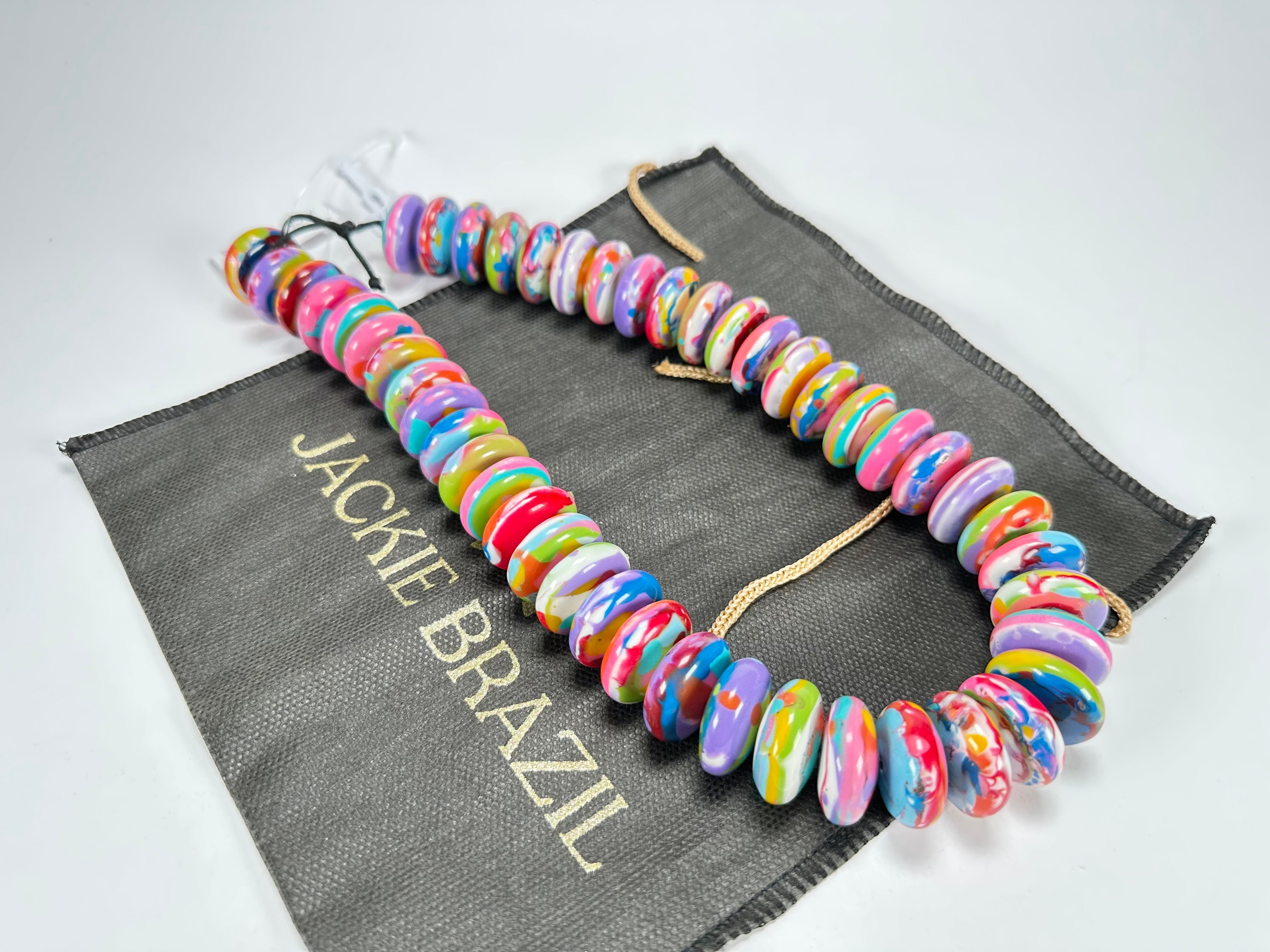 Jackie Brazil "Ana" Kandinsky Resin Wheels 50cm Necklace ( N0042 )