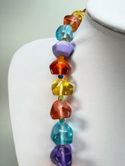 Jackie Brazil "Camille" Transparent Carnaval Mix Small Stones 110cm Necklace ( N0078 )