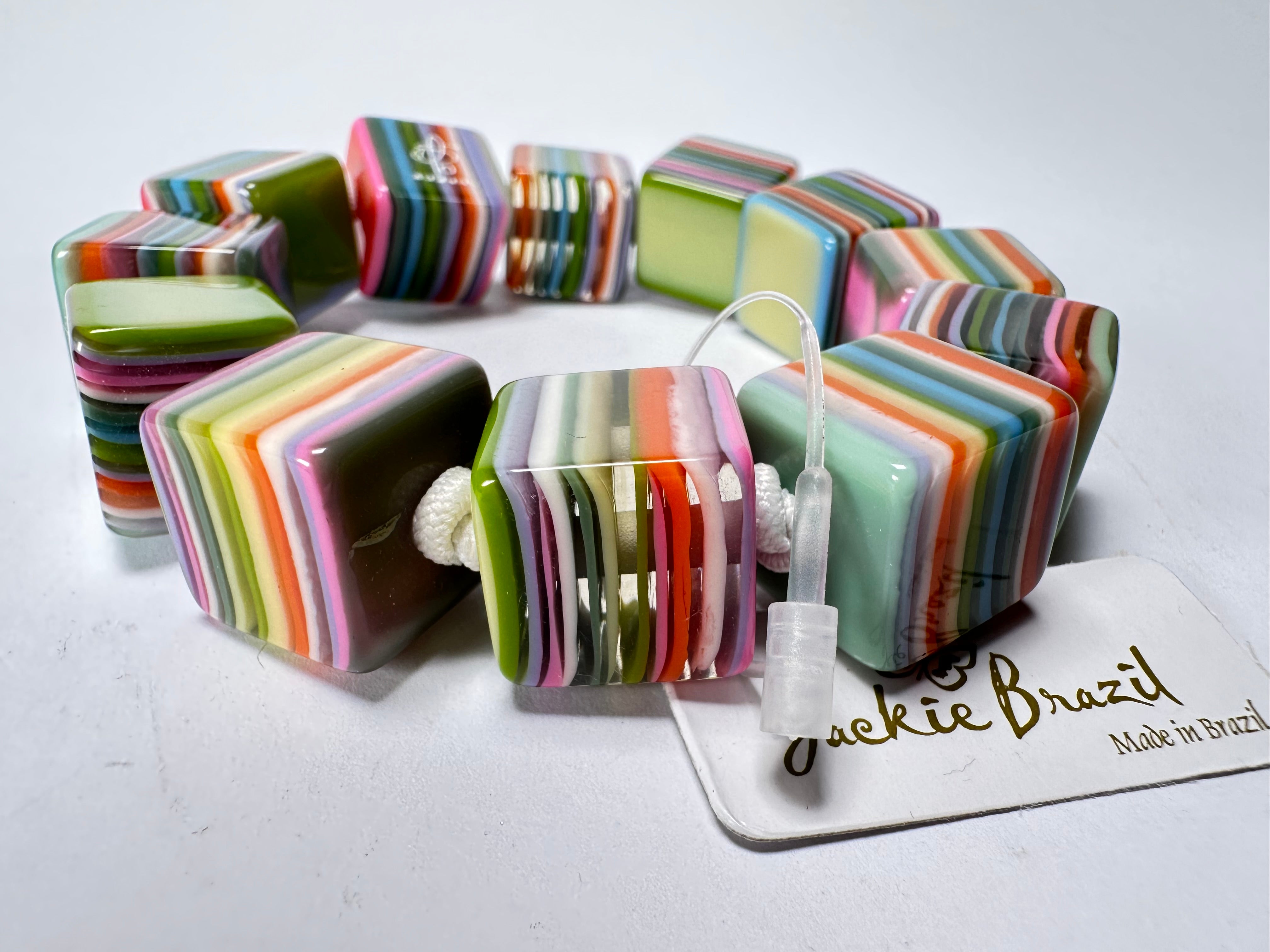 Jackie Brazil "POP" Liquorice Spring Mix Small Cubes Bracelet ( B0224 )