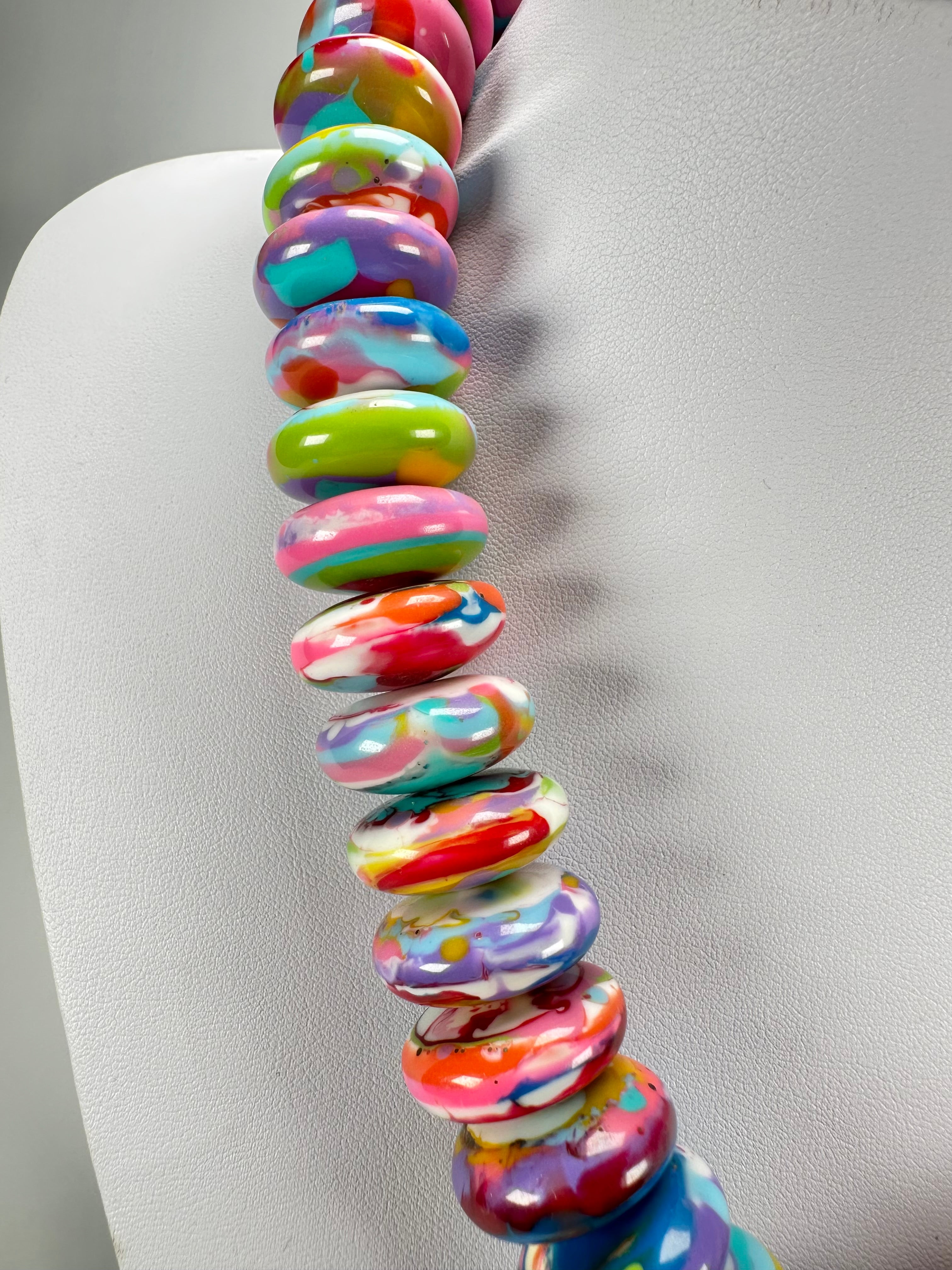 Jackie Brazil "Ana" Kandinsky Resin Wheels 50cm Necklace ( N0042 )