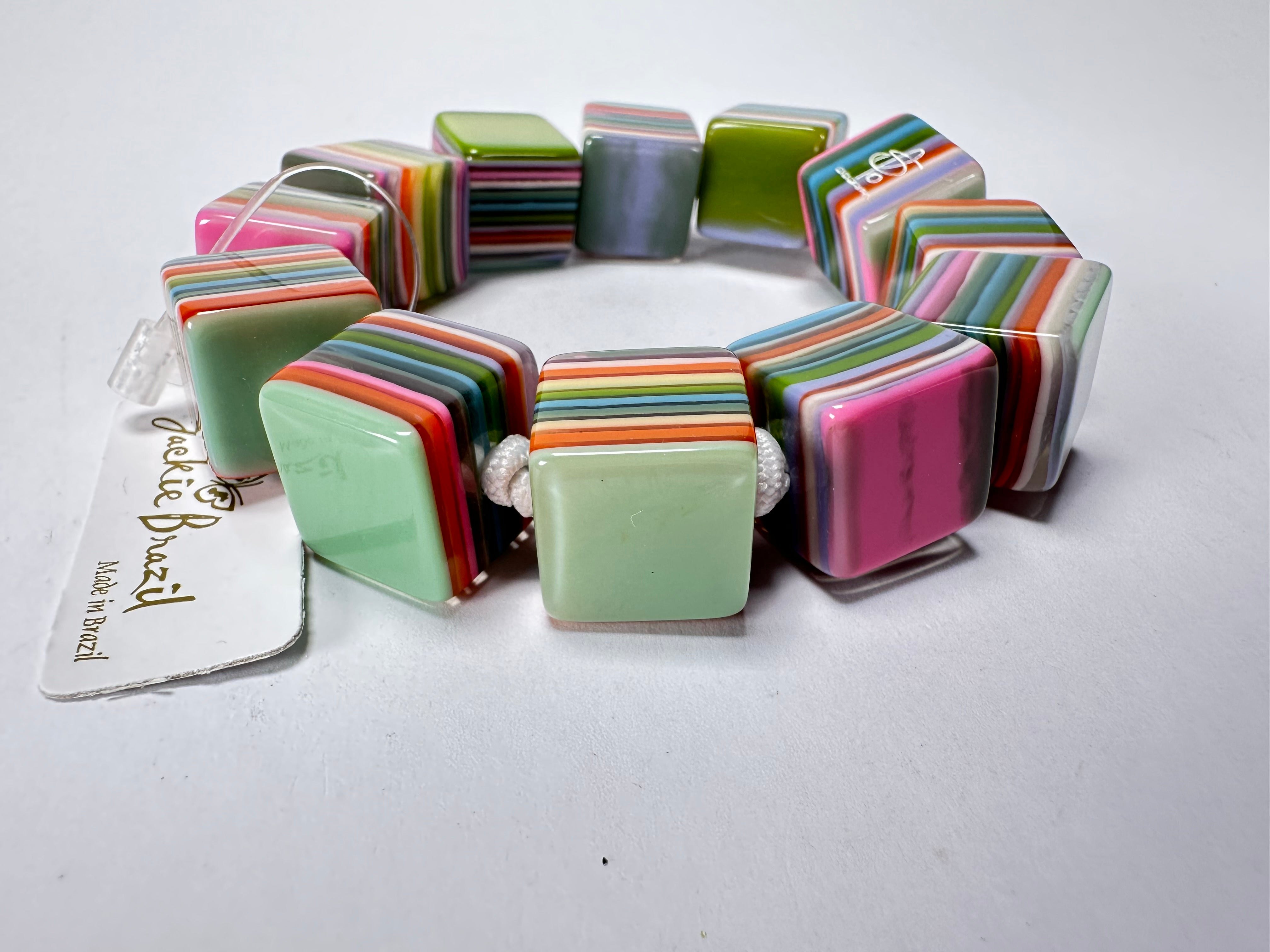 Jackie Brazil "POP" Liquorice Spring Mix Small Cubes Bracelet ( B0224 )