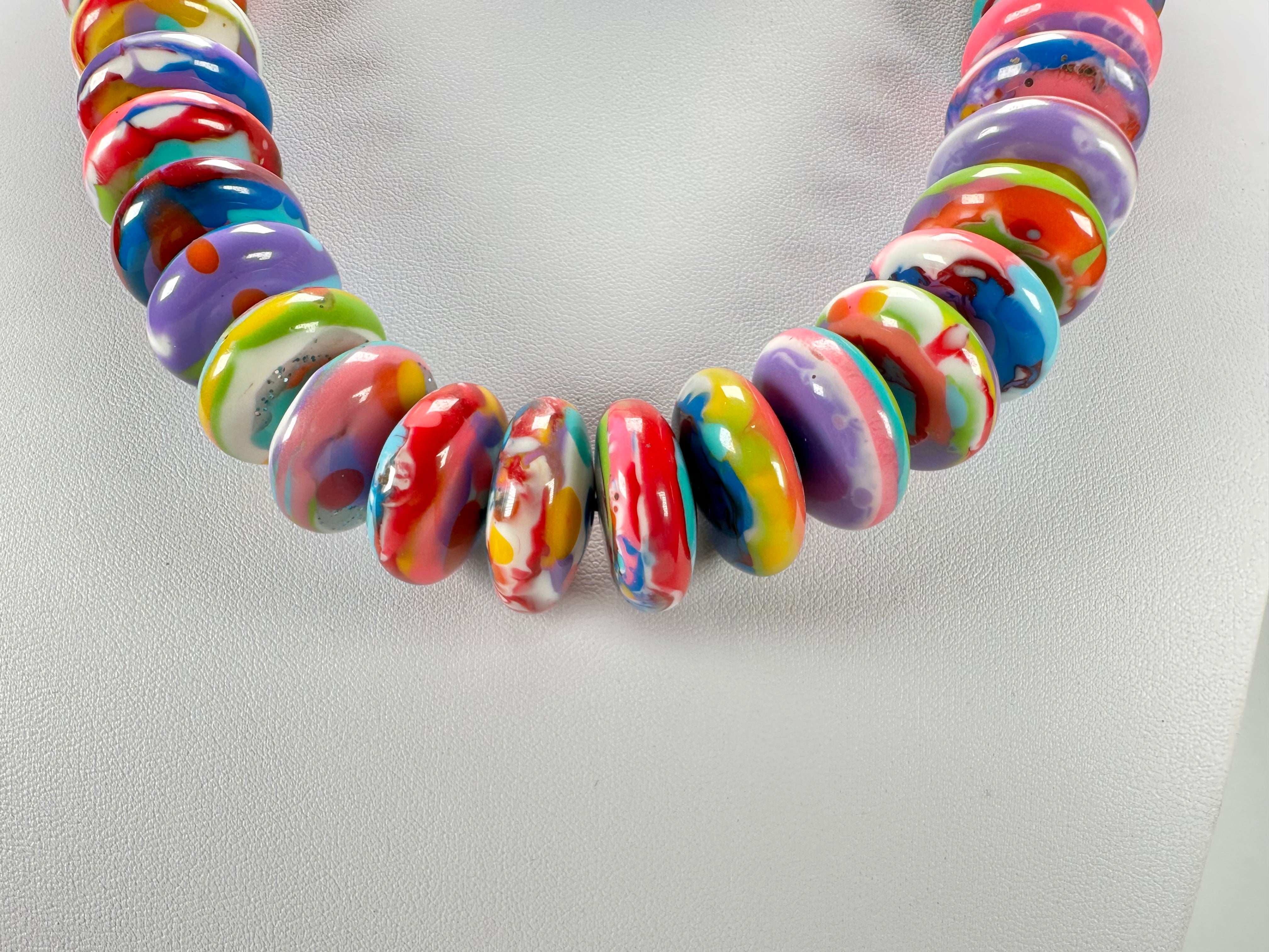 Jackie Brazil "Ana" Kandinsky Resin Wheels 50cm Necklace ( N0042 )