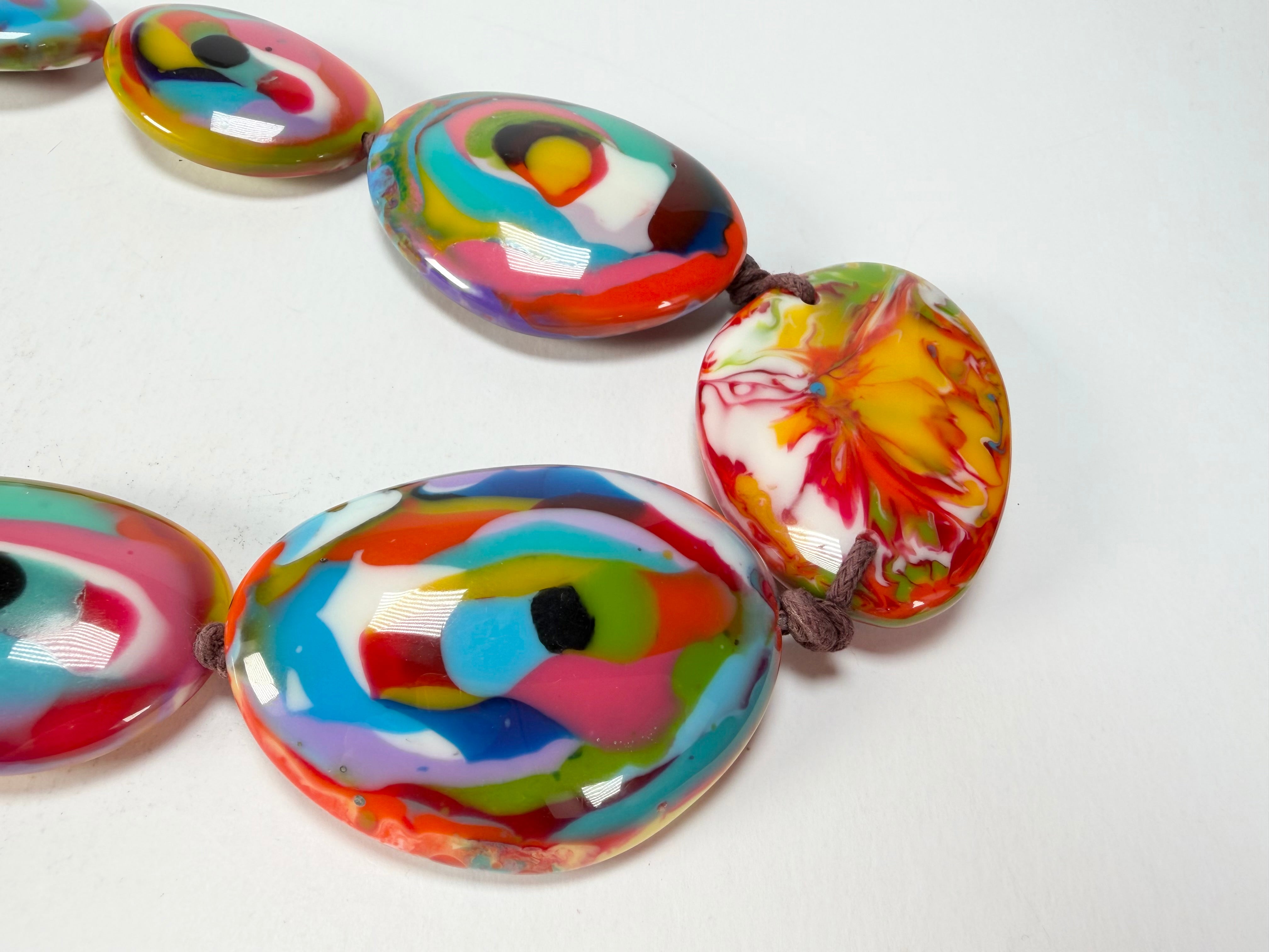 Jackie Brazil "Kandinsky" Long Flat Riverstones 65cm Necklace ( N3700 )