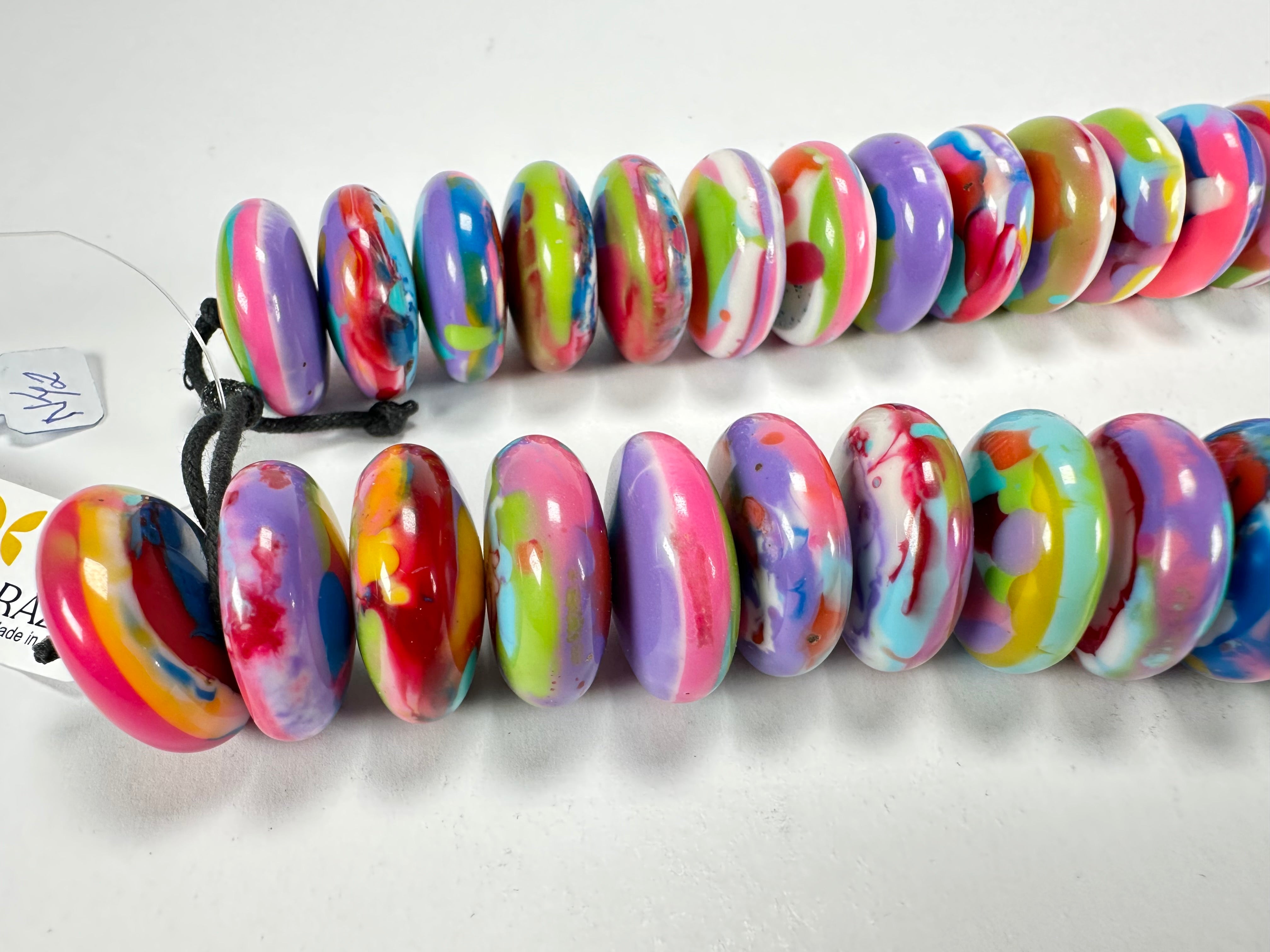 Jackie Brazil "Ana" Kandinsky Resin Wheels 50cm Necklace ( N0042 )