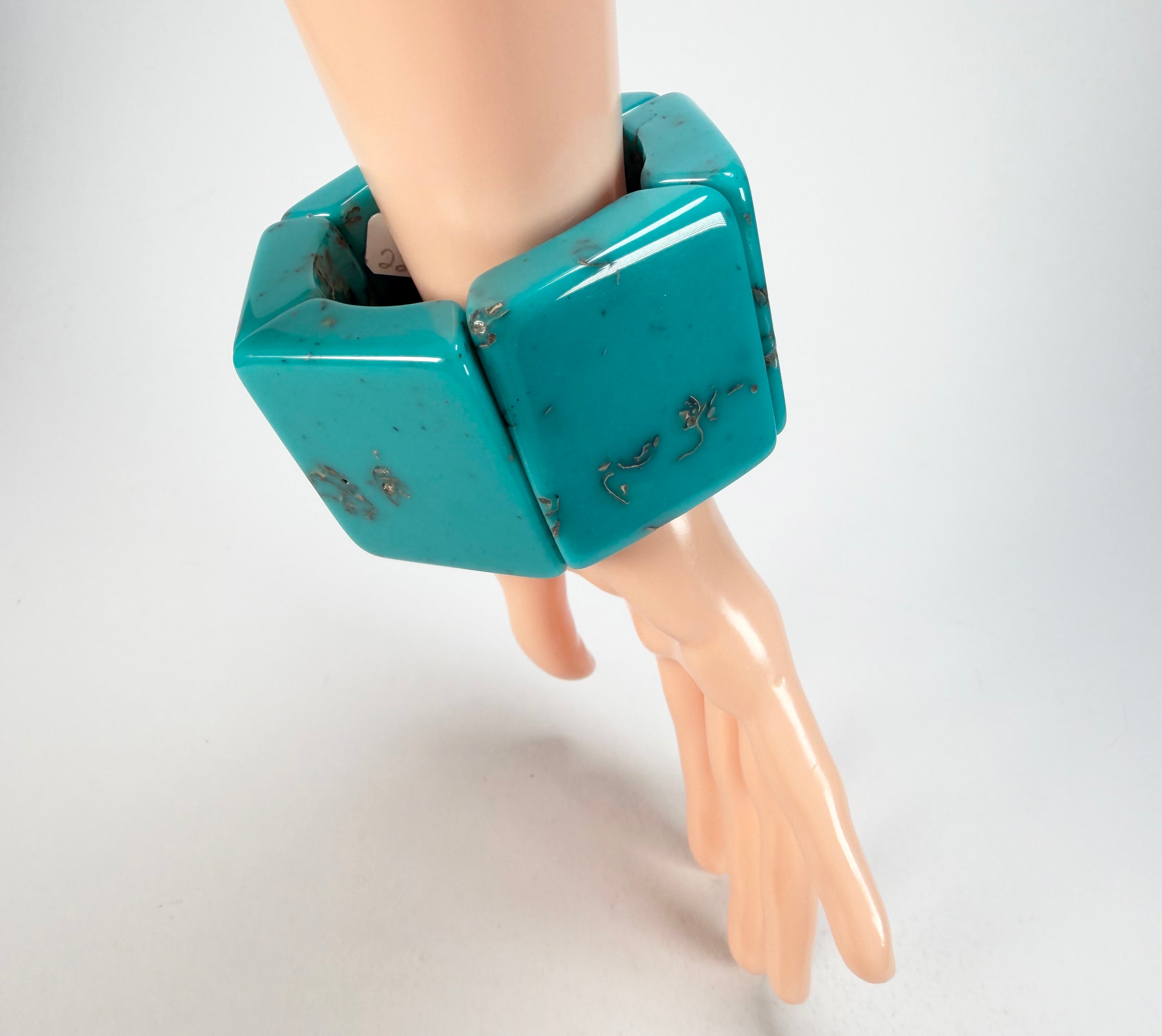 Jackie Brazil "Sabrina" Turquoise Elasticated Bracelet ( B0225 )