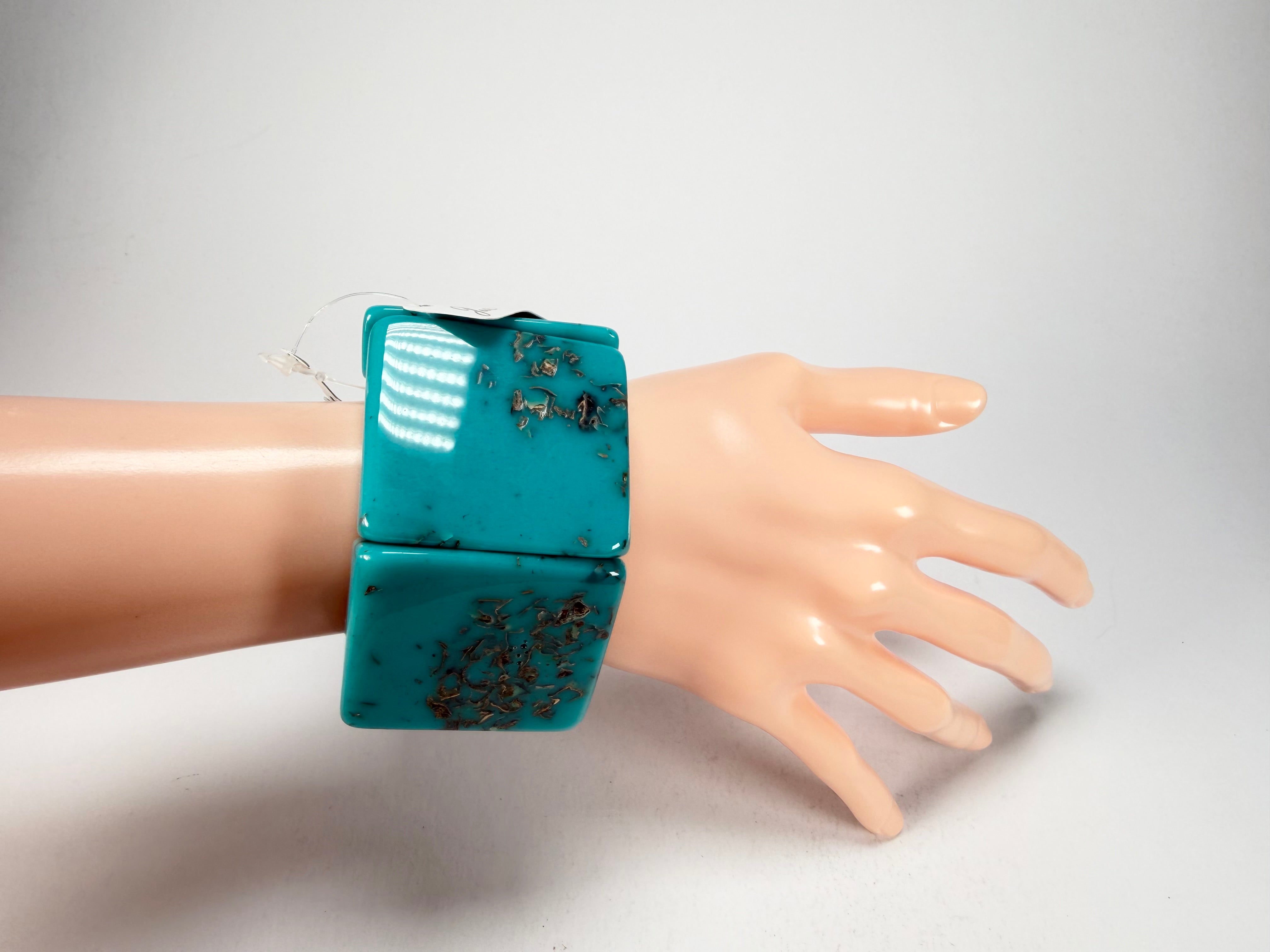 Jackie Brazil "Sabrina" Turquoise Elasticated Bracelet ( B0225 )