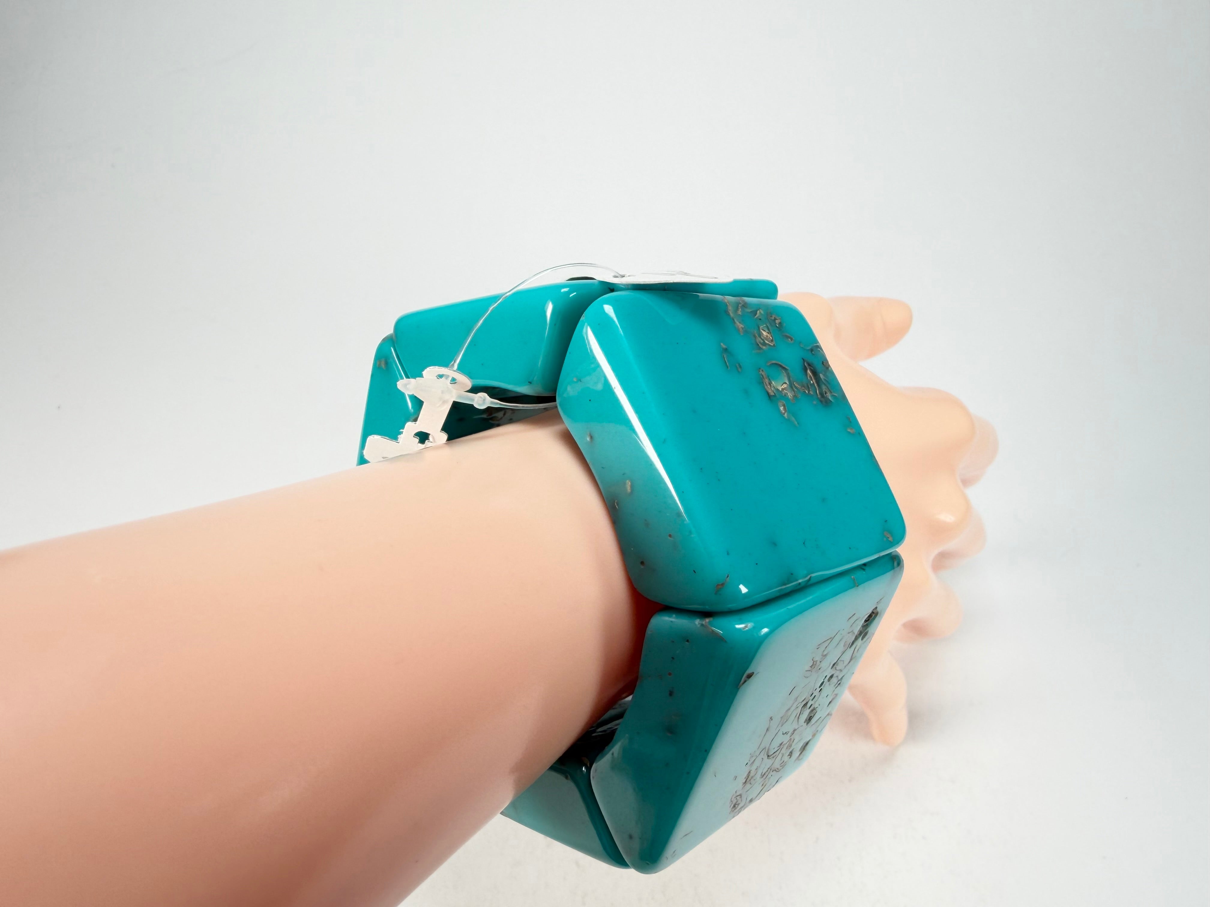 Jackie Brazil "Sabrina" Turquoise Elasticated Bracelet ( B0225 )