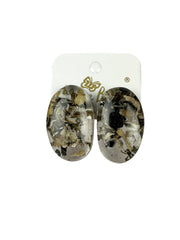 Jackie Brazil "Oval" Seaweed Single Stone Pendant Stud Resin Earrings ( E3608 )