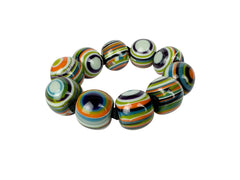 Jackie Brazil "Cat Eyes" Liquorice Allsorts Balls Winter Mix Resin Bracelet ( B0885 )