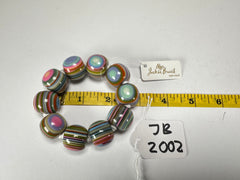 Jackie Brazil "Cat Eyes" Liquorice Allsorts Balls Spring Mix Resin Bracelet ( B0885 )