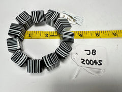 Jackie Brazil "POP" Liquorice Black & White Small Cubes Bracelet ( B0224 )