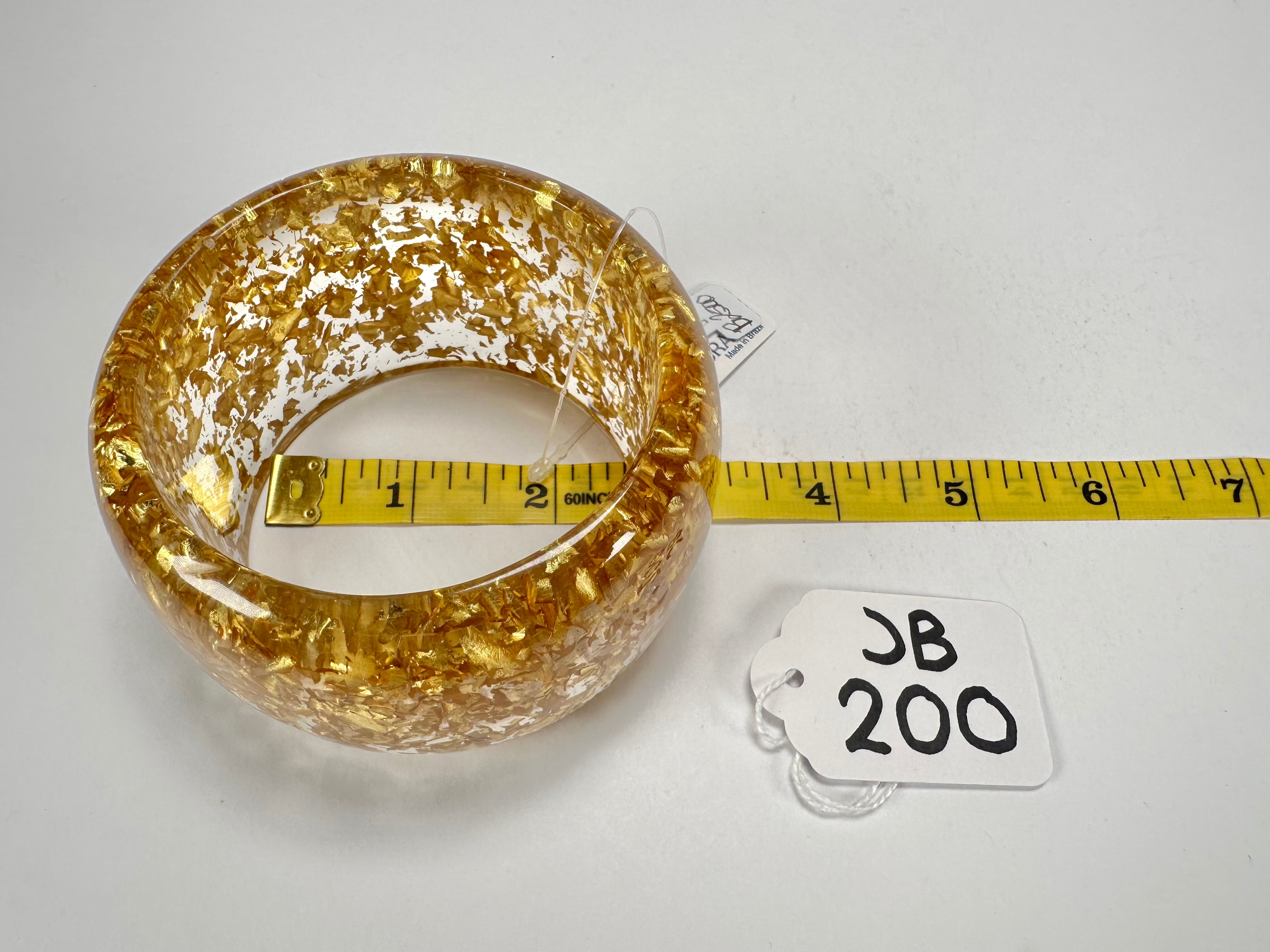 Jackie Brazil "Carmen" Gold Flakes 5cm Resin Bangle ( B2500 )