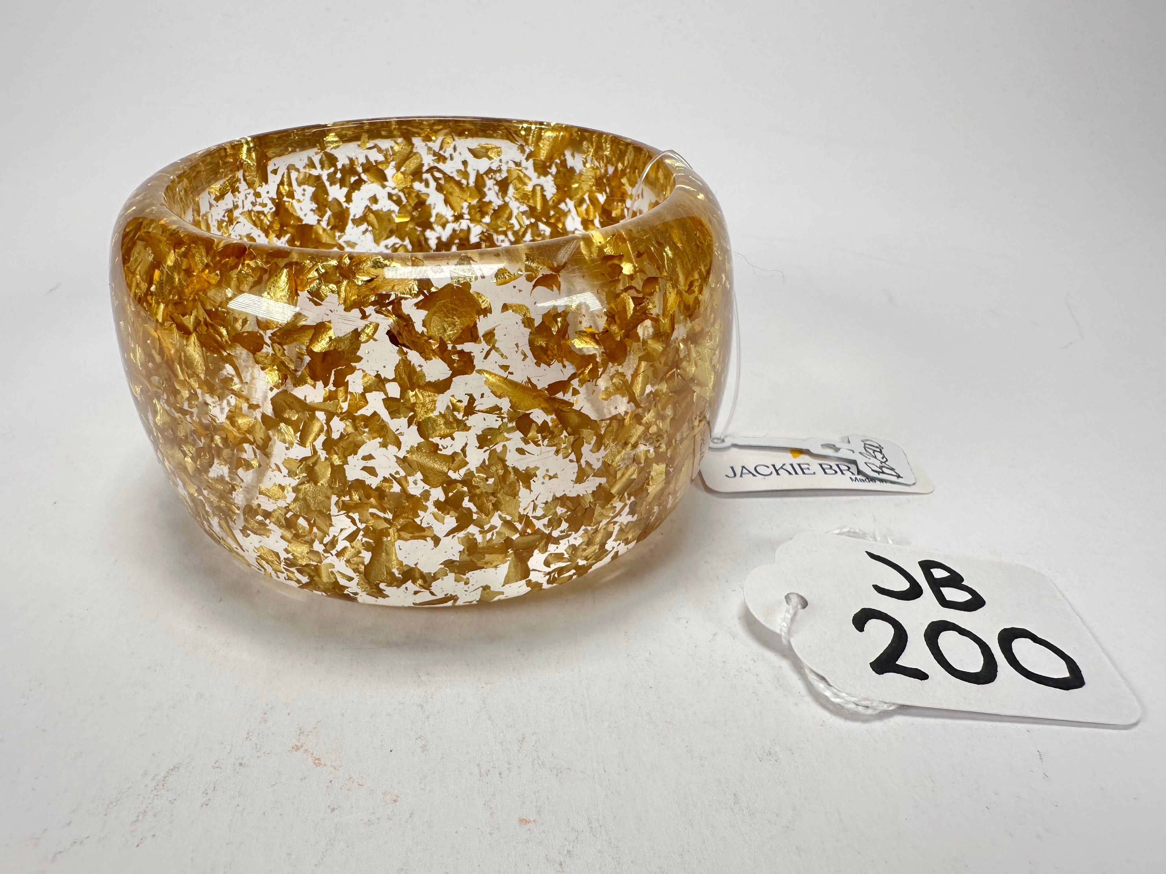 Jackie Brazil "Carmen" Gold Flakes 5cm Resin Bangle ( B2500 )