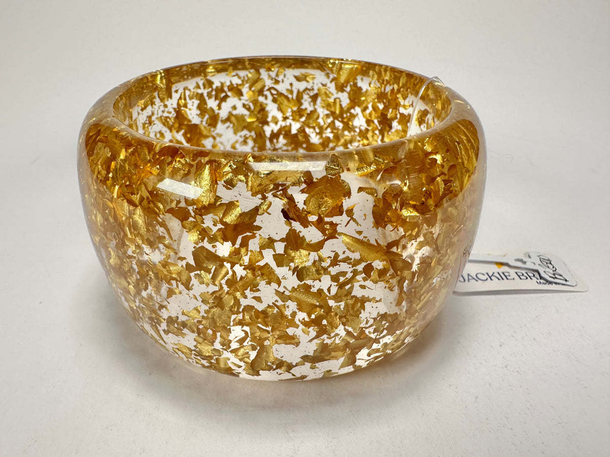 Jackie Brazil "Carmen" Gold Flakes 5cm Resin Bangle ( B2500 )