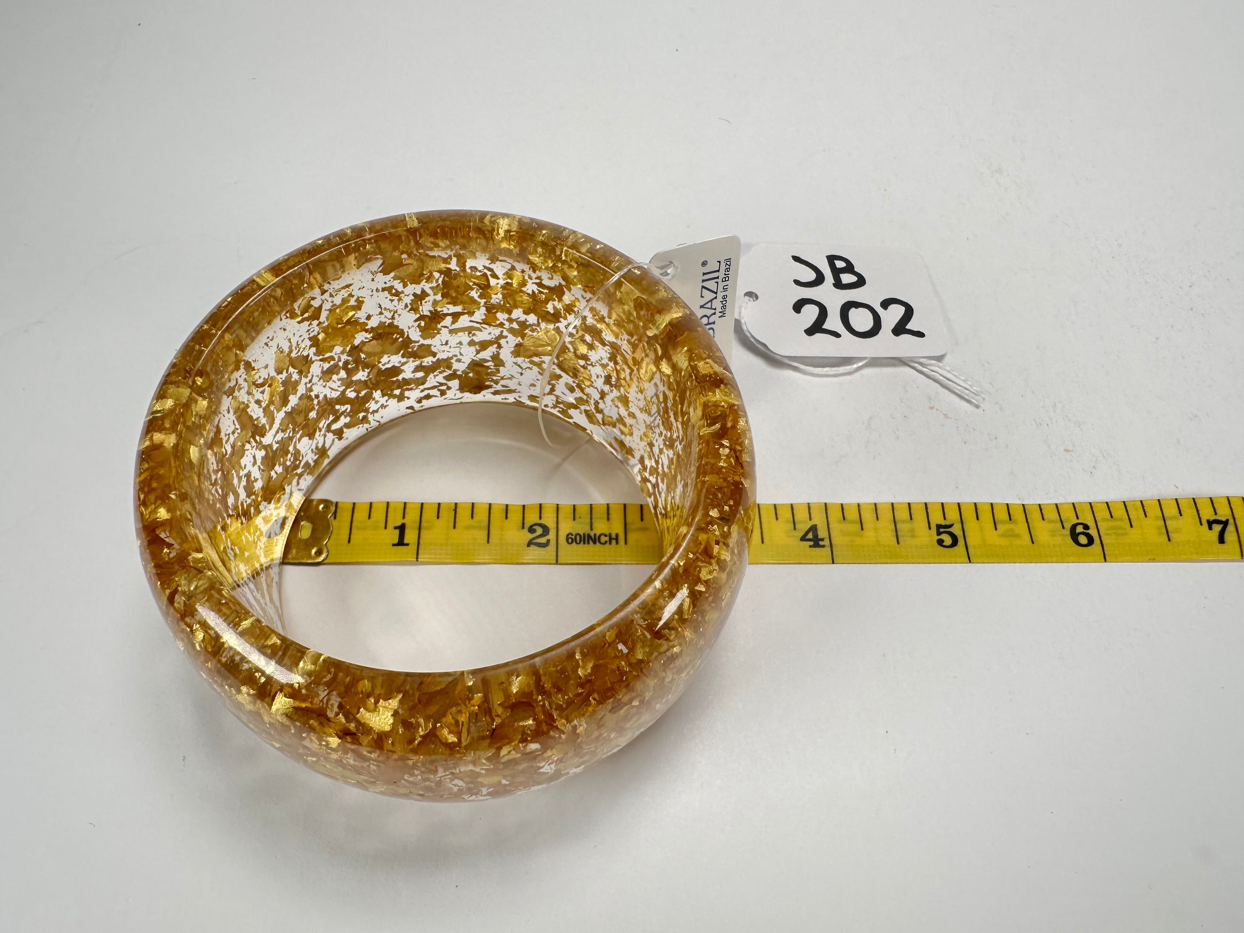 Jackie Brazil "Carmen" Gold Flakes 5cm Resin Bangle ( B2500 )
