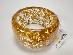 Jackie Brazil "Carmen" Gold Flakes 5cm Resin Bangle ( B2500 )