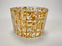 Jackie Brazil "Clarissa" Gold Flakes Thin Rectangles Elasticated Bracelet ( B2335 )