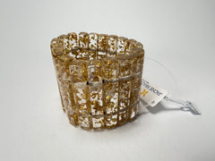 Jackie Brazil "Clarissa" Gold Flakes Thin Rectangles Elasticated Bracelet ( B2335 )