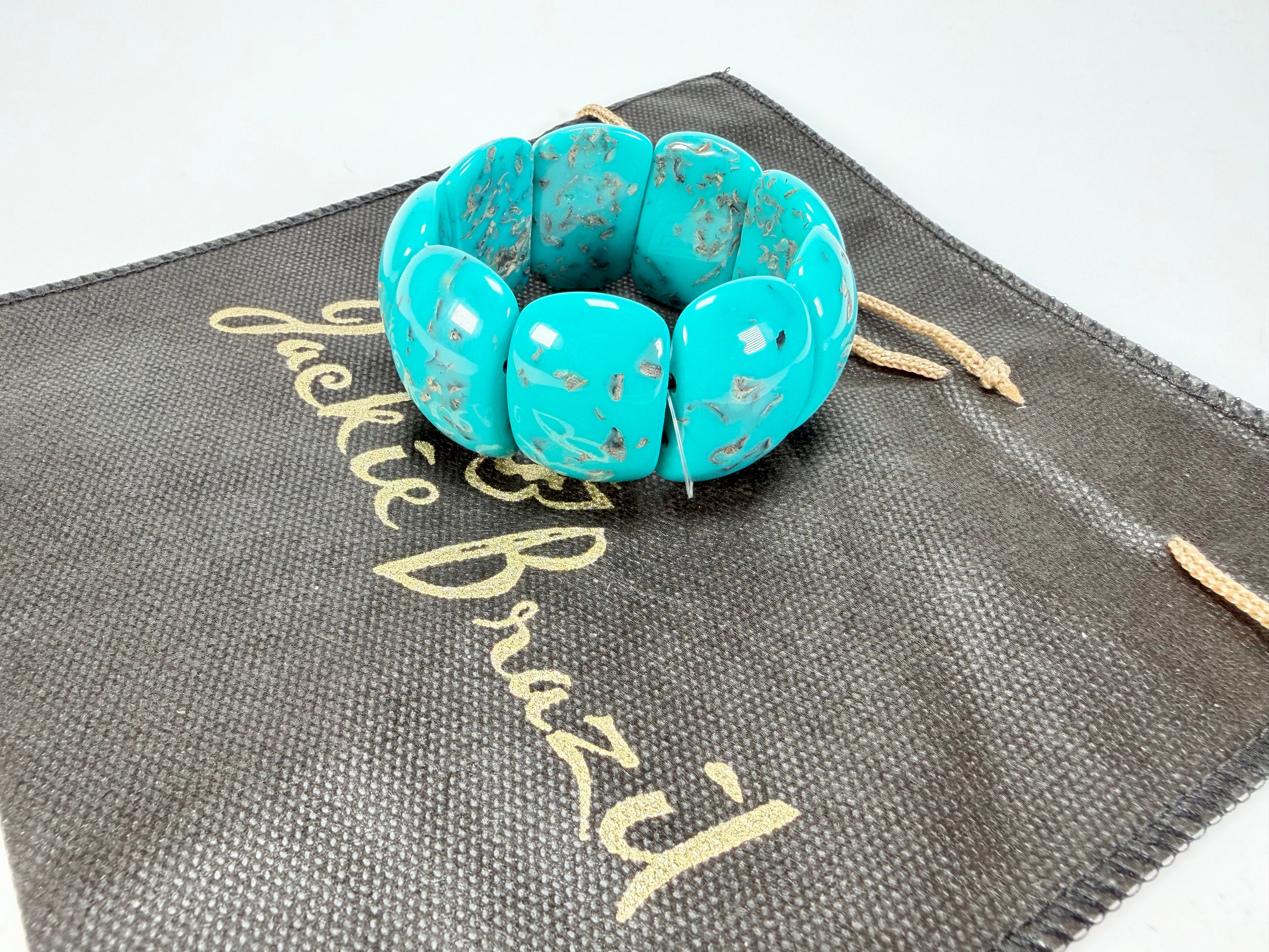 Jackie Brazil "Maria" Turquoise Mix Elasticated Bracelet ( B0217 )