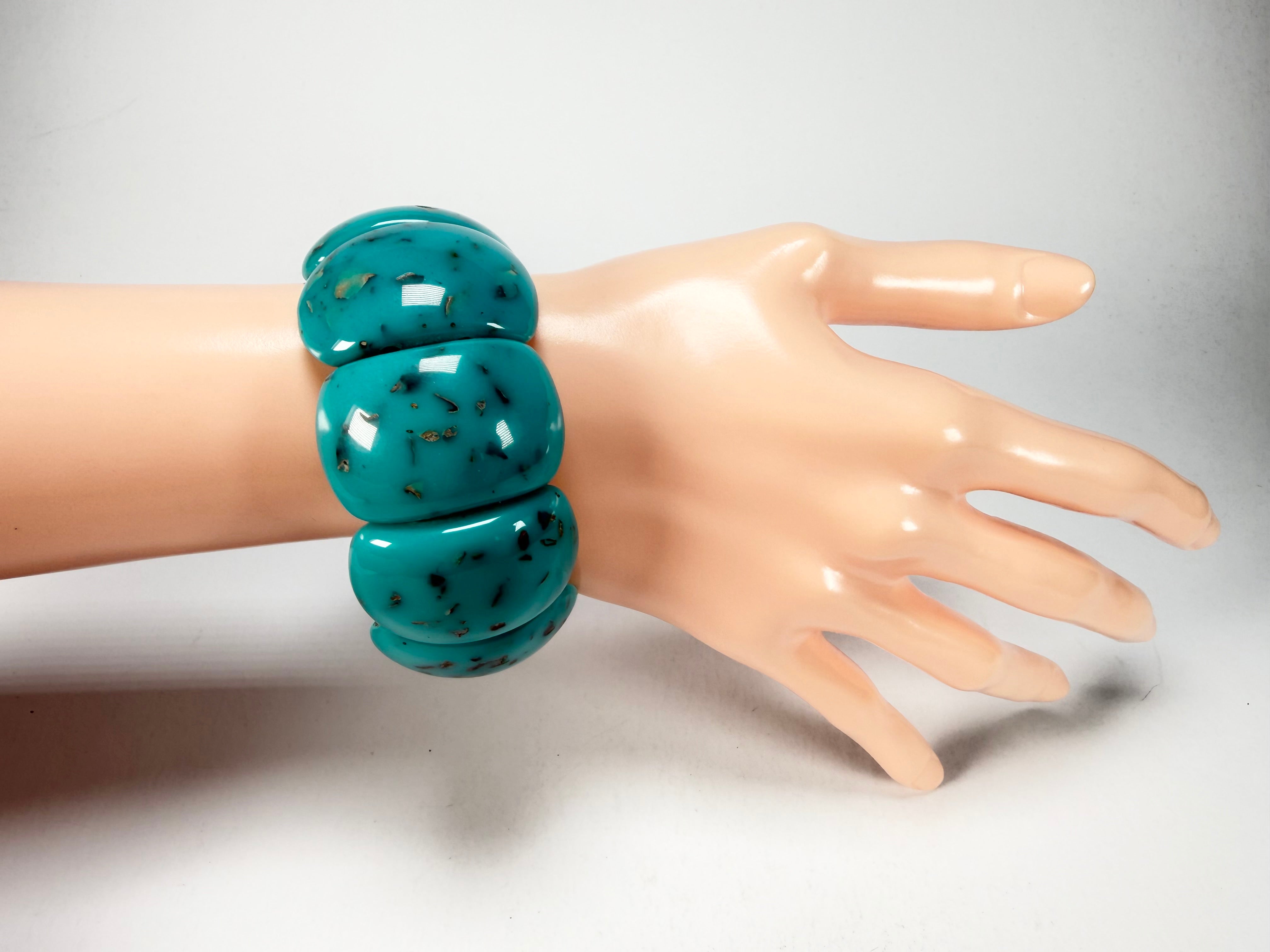 Jackie Brazil "Maria" Turquoise Mix Elasticated Bracelet ( B0217 )