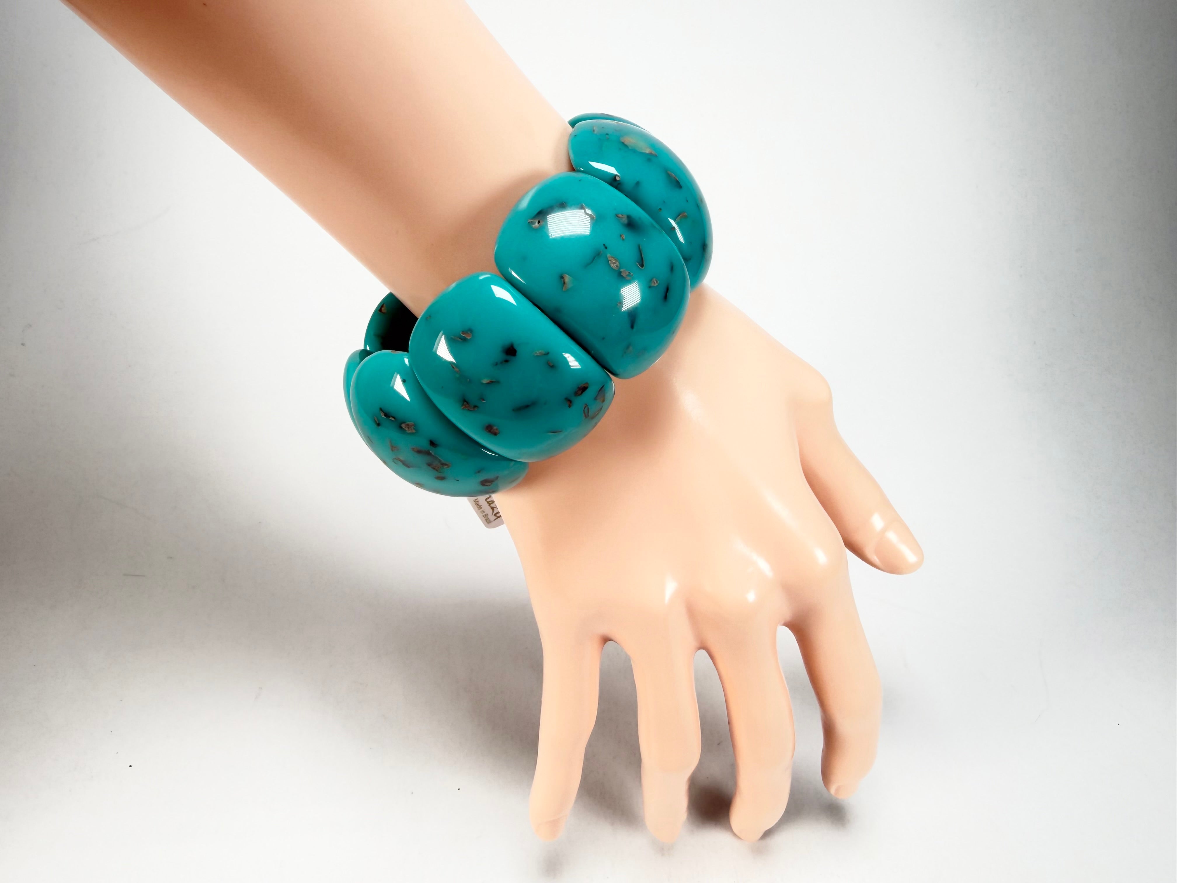 Jackie Brazil "Maria" Turquoise Mix Elasticated Bracelet ( B0217 )