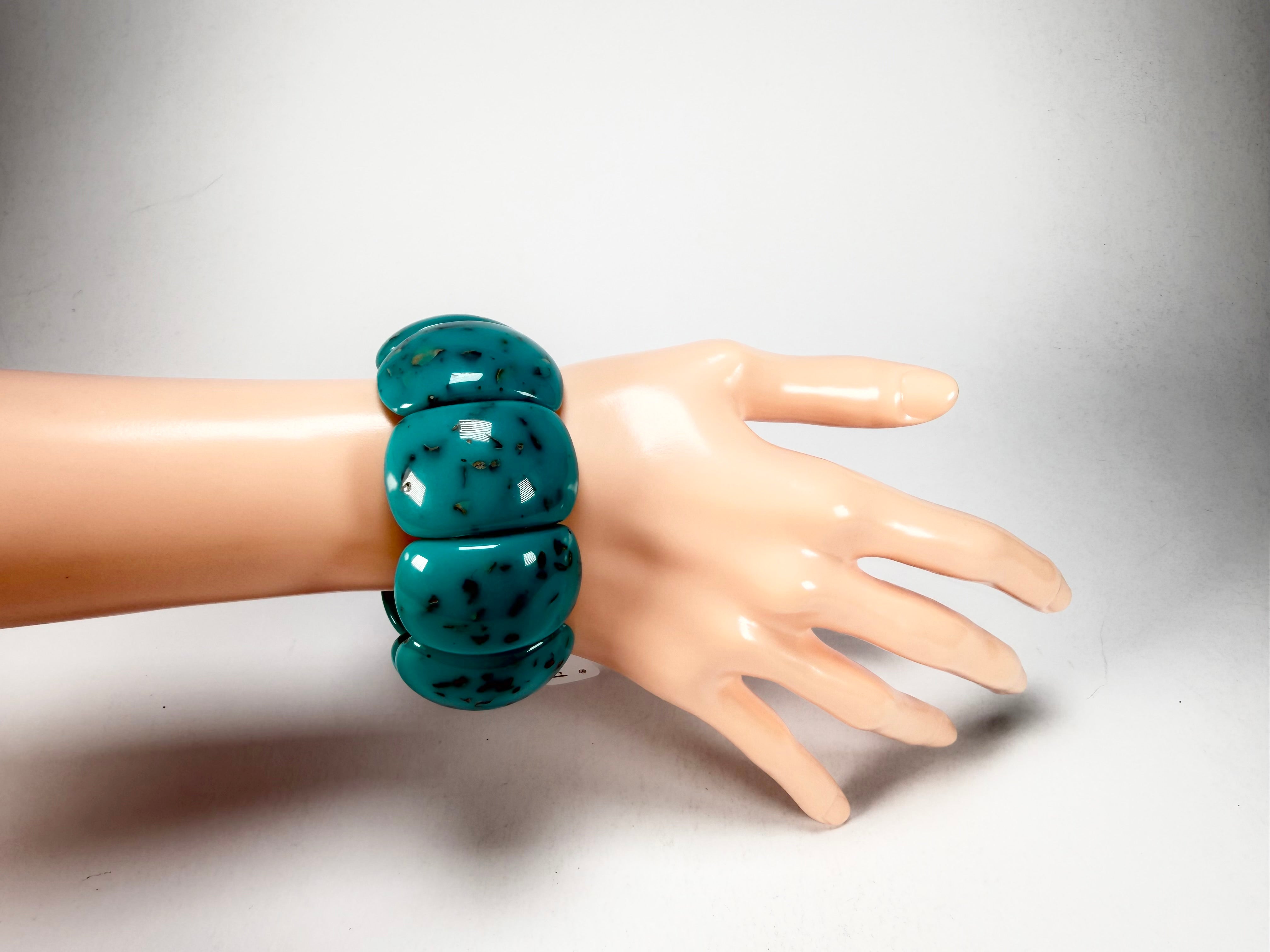 Jackie Brazil "Maria" Turquoise Mix Elasticated Bracelet ( B0217 )