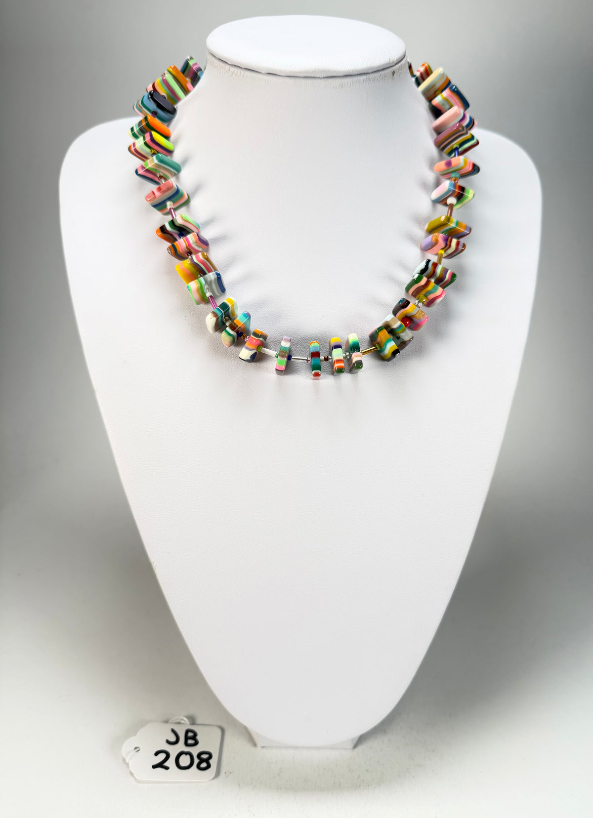 Jackie Brazil "Africa" Liquorice Squares & Beads Mix Colours 50cm Necklace ( N0008 )