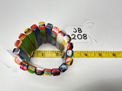 Jackie Brazil "Clarissa" Kandinsky Thin Rectangles Elasticated Bracelet ( B2335 )