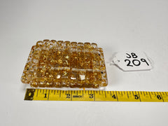 Jackie Brazil "Clarissa" Gold Flakes Thin Rectangles Elasticated Bracelet ( B2335 )