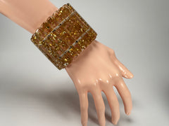 Jackie Brazil "Clarissa" Gold Flakes Thin Rectangles Elasticated Bracelet ( B2335 )