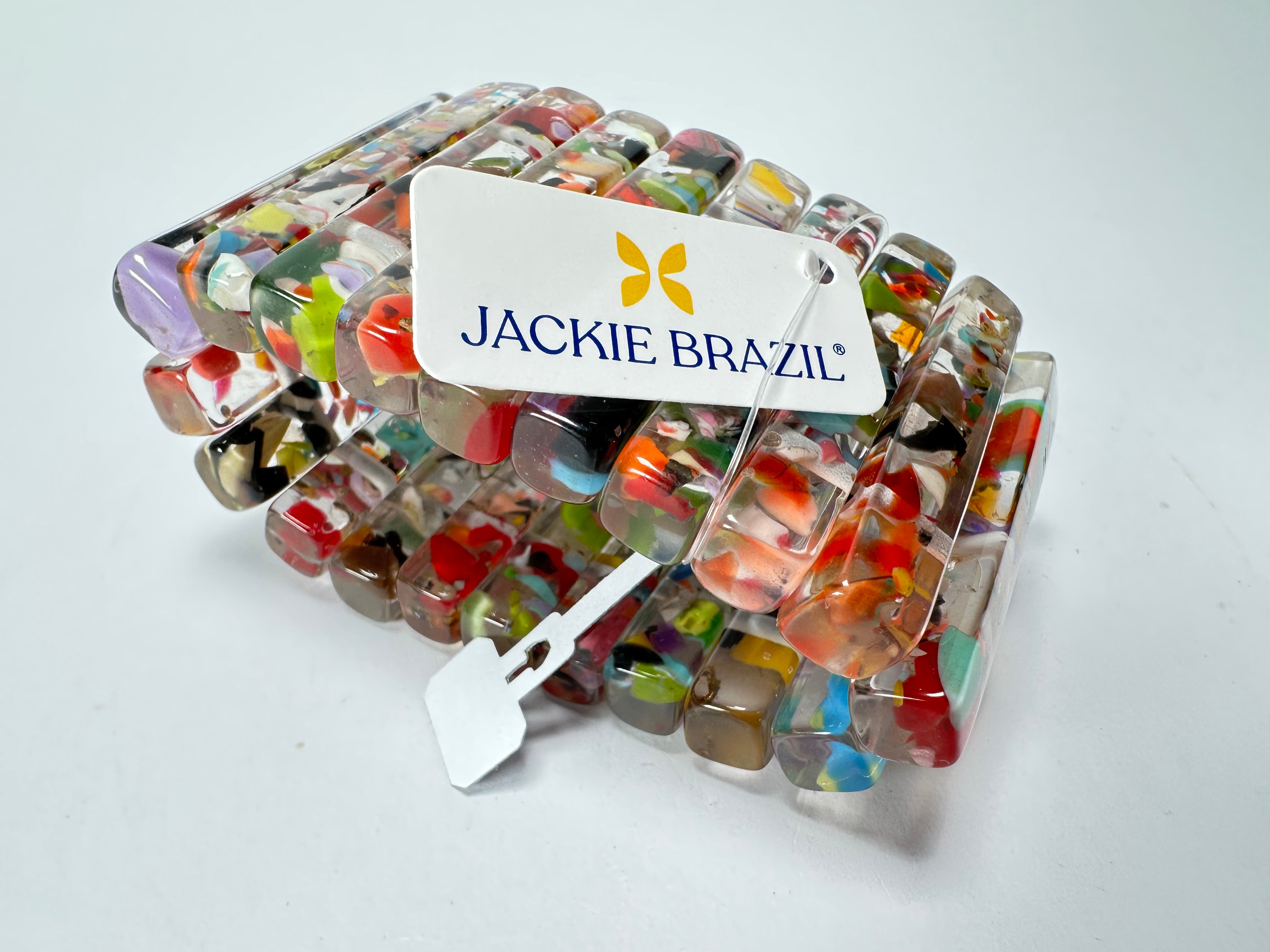 Jackie Brazil "Clarissa" Cascade Thin Rectangles Elasticated Bracelet ( B2335 )