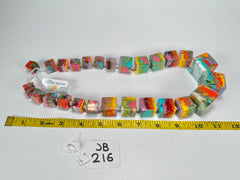 Jackie Brazil "Kandinsky" Mix Size Liquorice Cubes Resin Necklace ( N3343 )