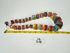 Jackie Brazil "Kandinsky" Mix Size Liquorice Cubes Resin Necklace ( N3343 )