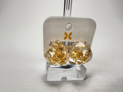 Jackie Brazil "Camille" Gold Flakes Abstract Resin Earrings ( E1053 )