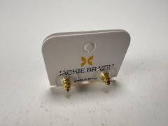 Jackie Brazil "Camille" Gold Flakes Abstract Resin Earrings ( E1053 )