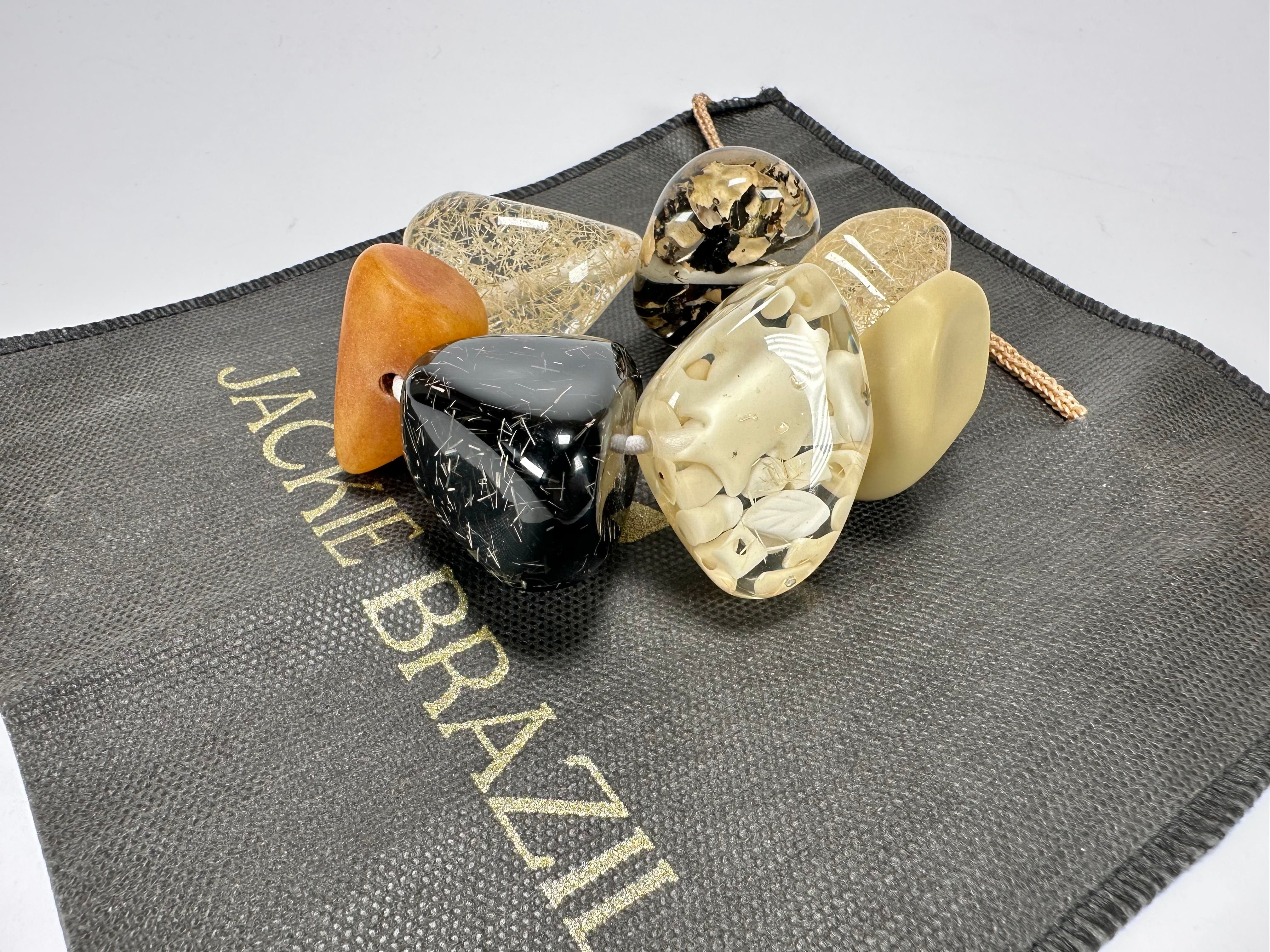 Jackie Brazil "Cusco" Seasons Mix Large Stones Elasticated Bracelet ( B1350 )