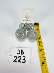 Jackie Brazil "Splendour" Silver Flakes Resin Earrings ( E2495 )
