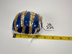 Jackie Brazil "Tulip" Royal Blue & Gold Flakes Elasticated Bracelet ( B0026 )
