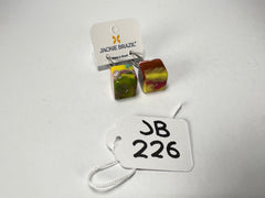 Jackie Brazil "Liquorice Cube" Kandinsky Allsorts Resin Earrings ( E0126 )