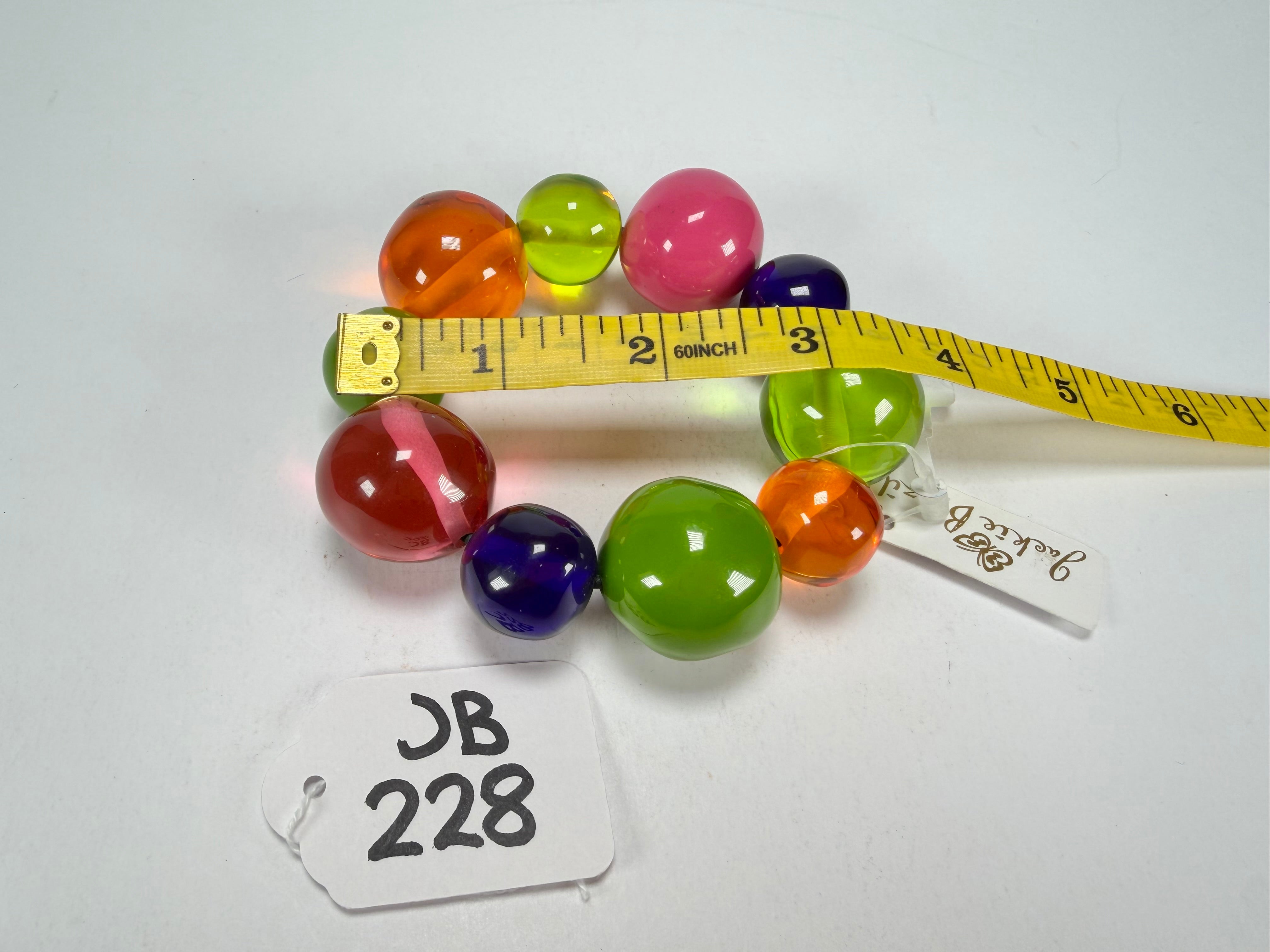 Jackie Brazil "Pebbles On Elastic" Transparent Summer Mix Resin Bracelet ( B2693 )