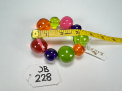 Jackie Brazil "Pebbles On Elastic" Transparent Summer Mix Resin Bracelet ( B2693 )