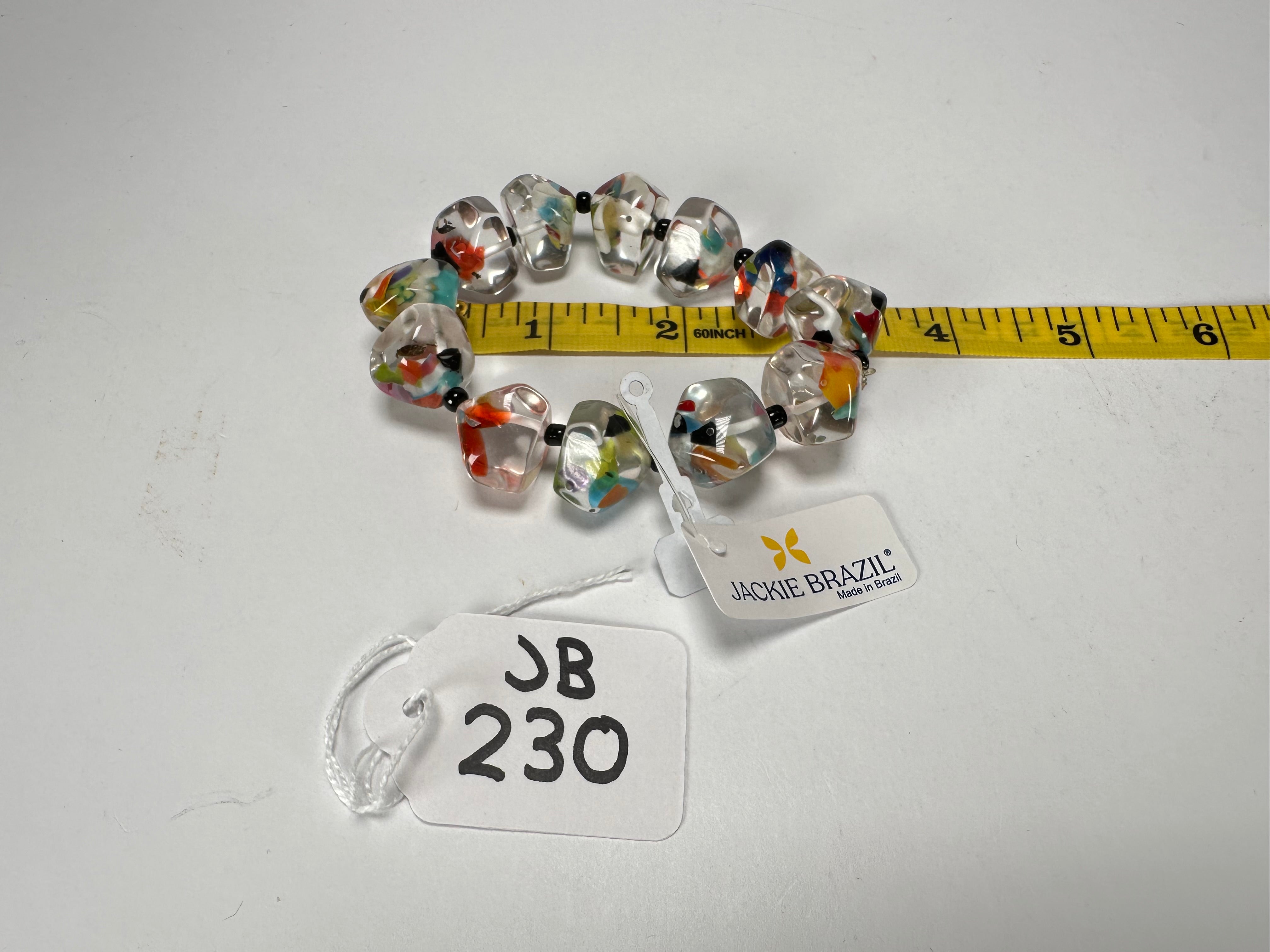 Jackie Brazil "Camille" Cascade Small Abstract Stones Resin Bracelet ( B0930 )