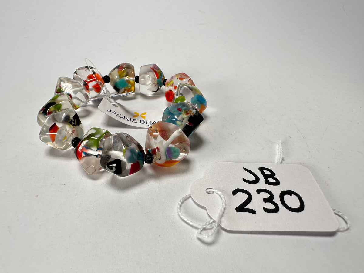 Jackie Brazil "Camille" Cascade Small Abstract Stones Resin Bracelet ( B0930 )