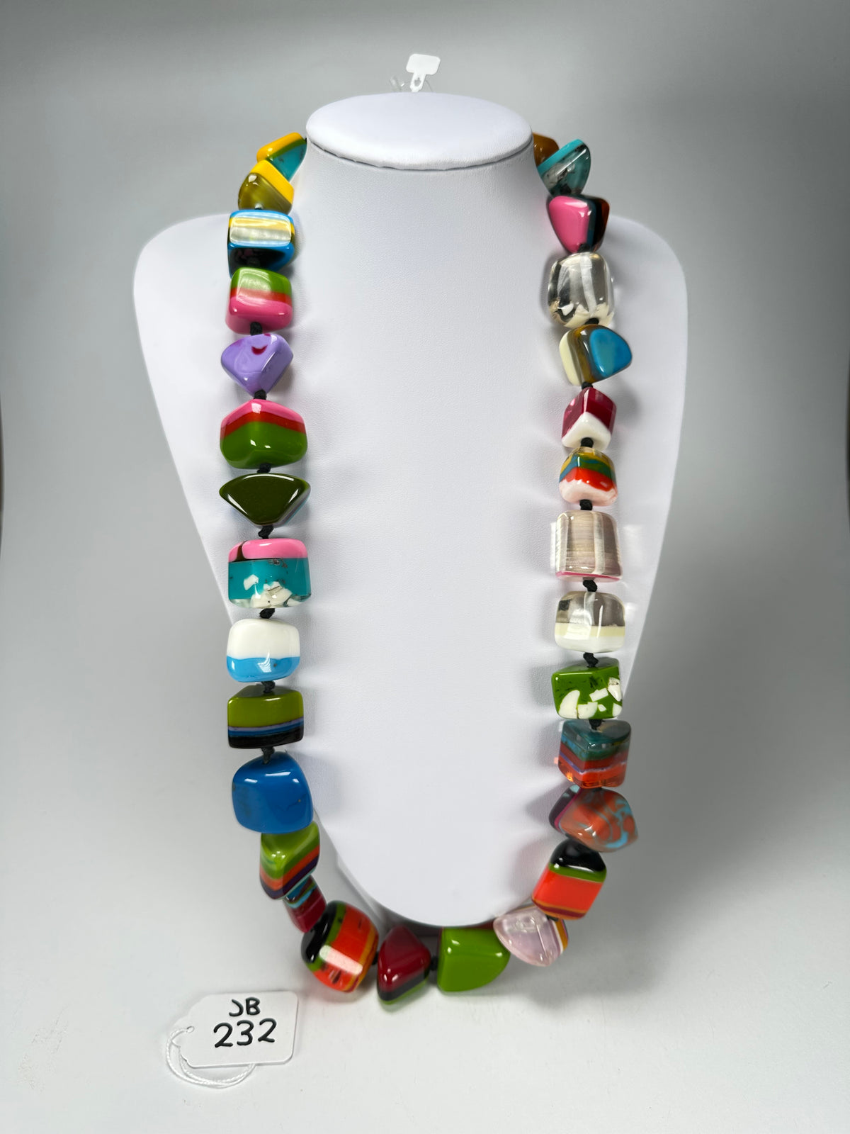 Jackie Brazil "Mix Colours" Large Stones Long 75cm Resin Necklace ( N0425 )