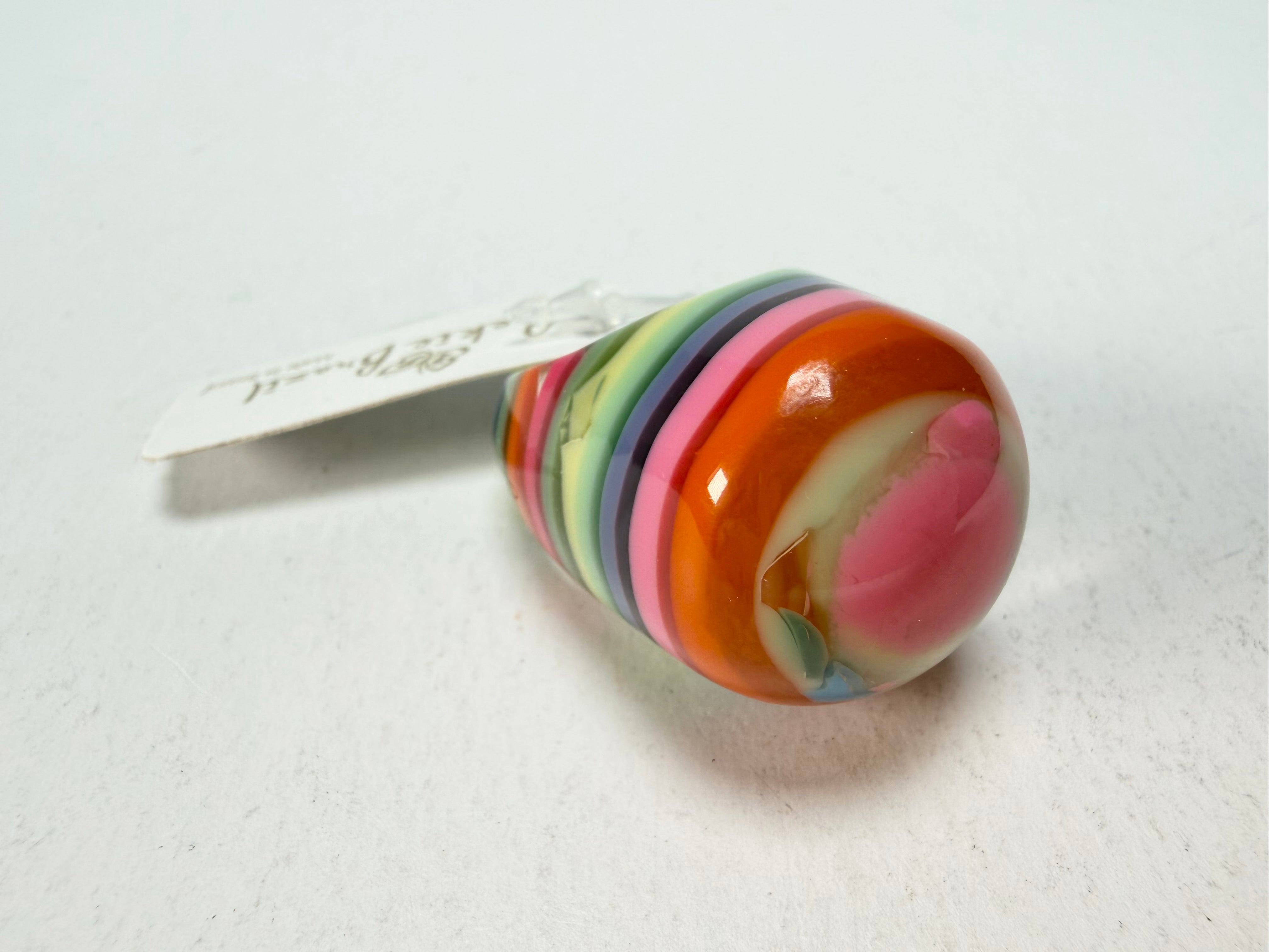 Jackie Brazil "Cat Eye" Liquorice Spring Mix Large Domed Resin Ring ( R1159 ) UK P / USA 8