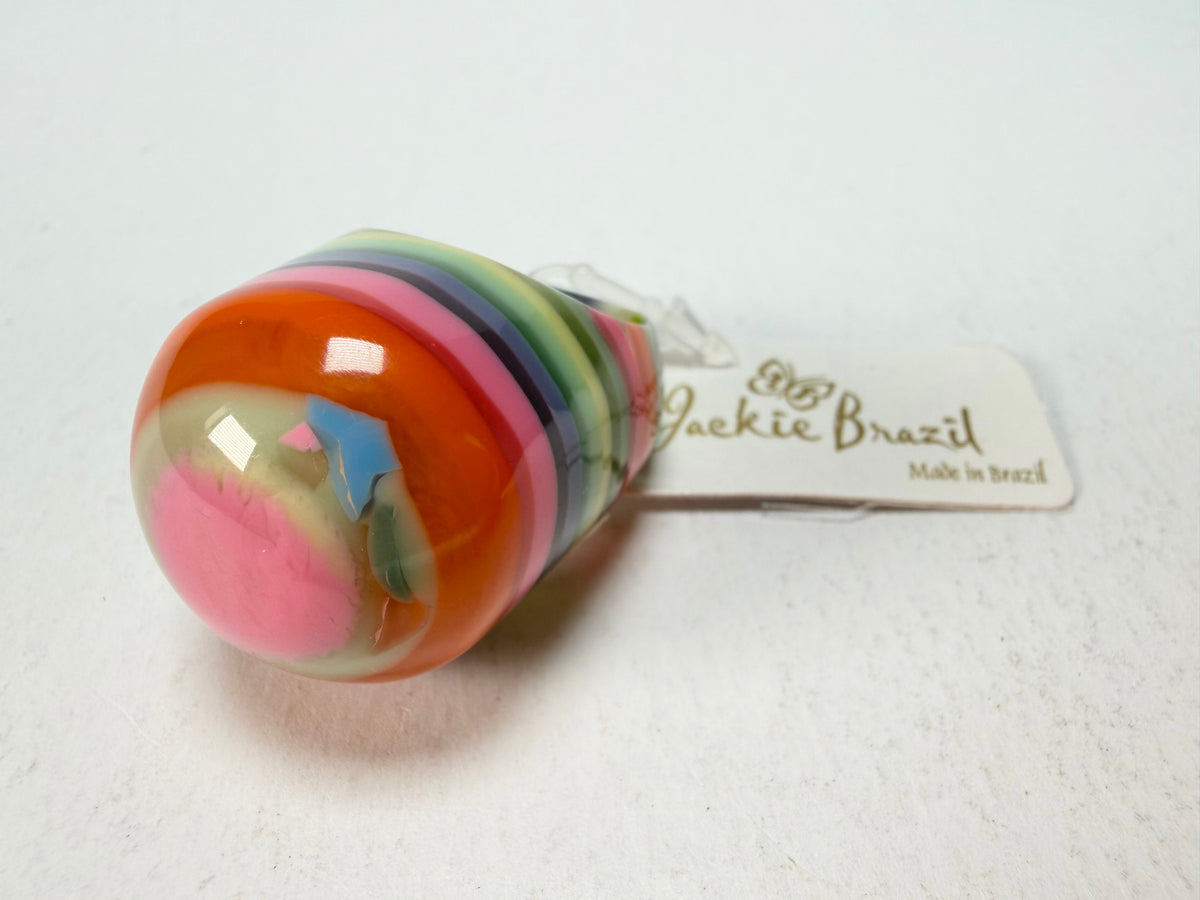 Jackie Brazil "Cat Eye" Liquorice Spring Mix Large Domed Resin Ring ( R1159 ) UK P / USA 8